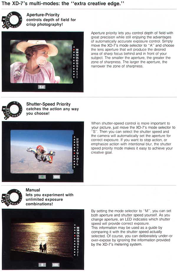 Brochure on the XD7 metering modes